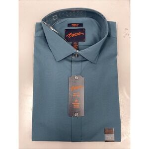 Egara Dress Shirt Mens 17.5 34/35 Blue Long Sleeve Skinny Fit Stretch Oxford NWT
